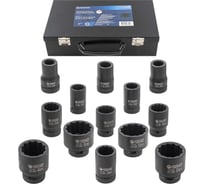 Набор головок ударных глубоких Forsage 1 14 предметов, 12 граней, 22,24,27,30,32,33,34,36,38,41,46,50,55,60 мм F-8152-9MPB(54951)