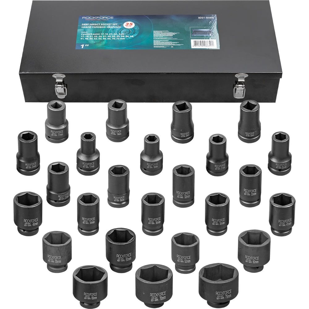 НаборголовокударныхRockforce25пр,1",6грRF-8251-5MPB(55013)
