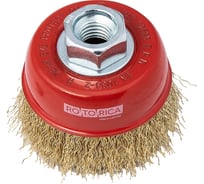 Щетка чашечная Rotorica 75мм, М14, проволока гофрированная латунированая сталь 0.3мм RT.4924275