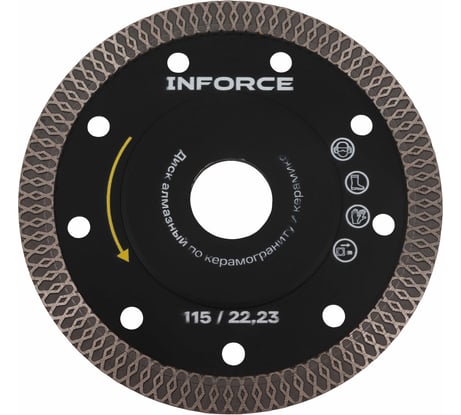 Диск алмазный турбо ультратонкий 115x22.2 мм Inforce 11-01-495
