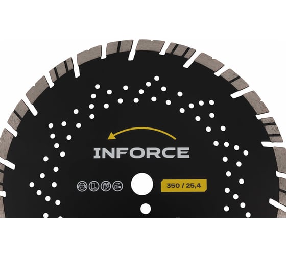 Диск алмазный отрезной 350x25.4мм по железобетону Inforce 11-01-5104
