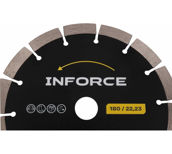 Диск алмазный отрезной по бетону 180x22,23 Inforce 11-01-5102