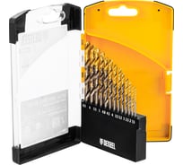 Набор сверл по металлу Denzel 1.5-6.5 мм, Р6М5К8-TiN, Golden Tip, 13 шт 723006