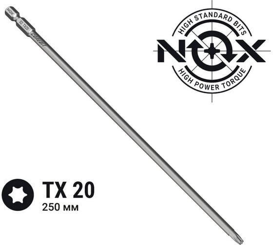 Бита NOX COREBIT Tx20-250 E6.3, 1 шт карта 332225-1