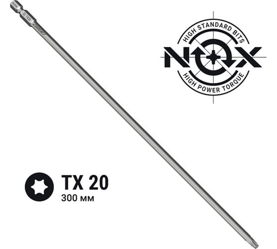 Бита NOX COREBIT Tx20-300 E6.3, 1 шт карта 332230-1