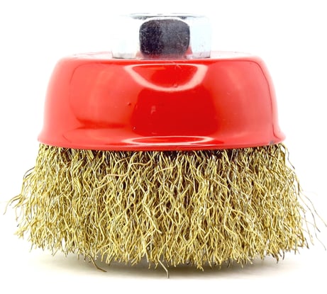 Щетка чашечная 13-025 65 мм; M14 для УШМ, ворс гофр латунир-я сталь 0,30 EuroBrush EB-IBS1