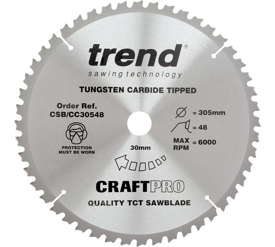 Пильный диск 305 мм 48 зубьев TREND CSB/CC30548