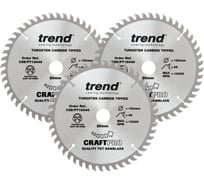 Пильный диск 160 мм три диска в комплекте (48 зубьев) TREND CSB/PT160/3PK