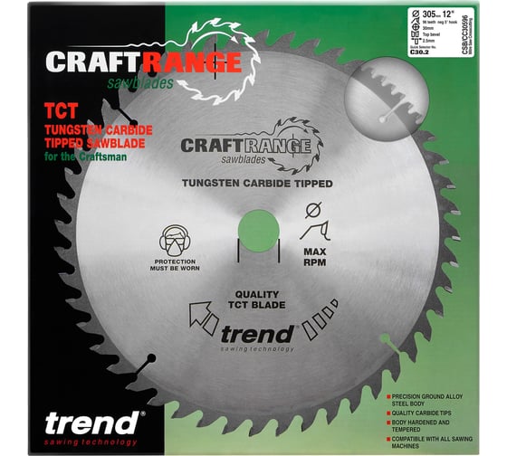 Пильный диск 305 мм 96 зубьев TREND CSB/CC30596