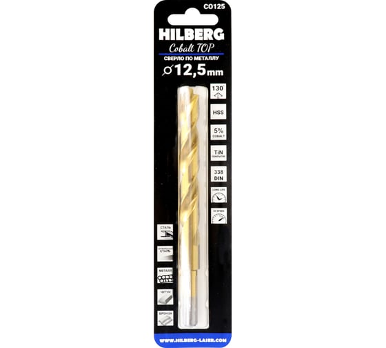 Сверло по металлу Hilberg Cobalt 5% TOP 12.5х151(101) мм CO125