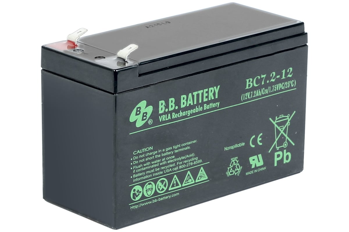 Батарея аккумуляторная (12 В; 7.2 Ач) BB Battery BC 7,2-12 - выгодная ...