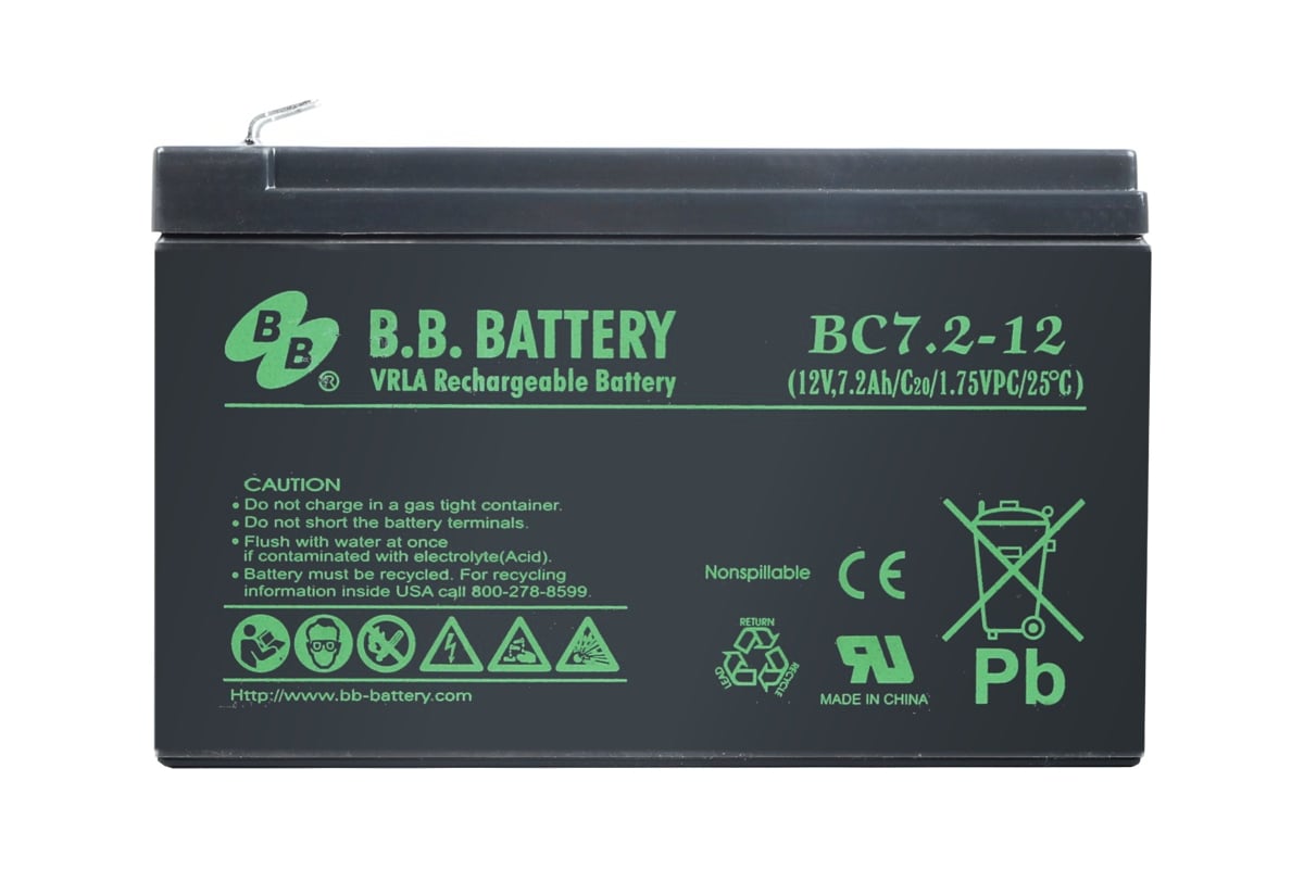 Батарея аккумуляторная (12 В; 7.2 Ач) BB Battery BC 7,2-12 - выгодная ...