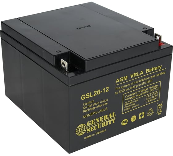 Батарея аккумуляторная (12 В; 26 Ач) General Security GSL26-12 1