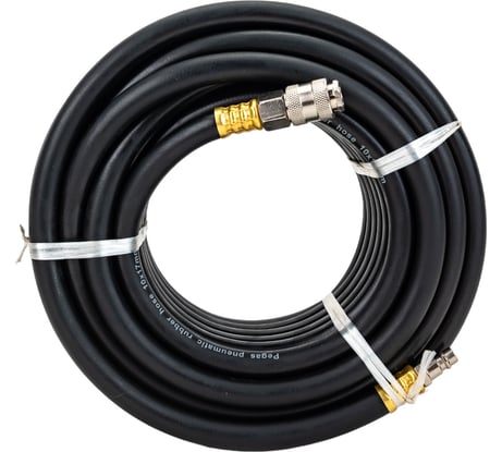 Шланг резиновый пневматический 15 м, 10х17 мм с быстросъемными соединениями Pegas pneumatic 4918