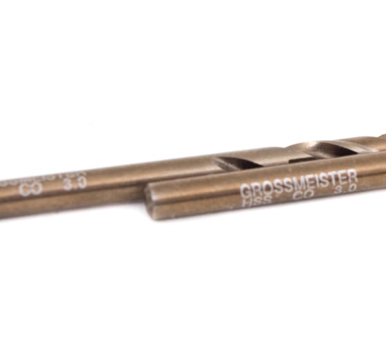 Сверло по металлу GROSSMEISTER Cobalt, класс А, 3.0 мм, 2шт 021003031