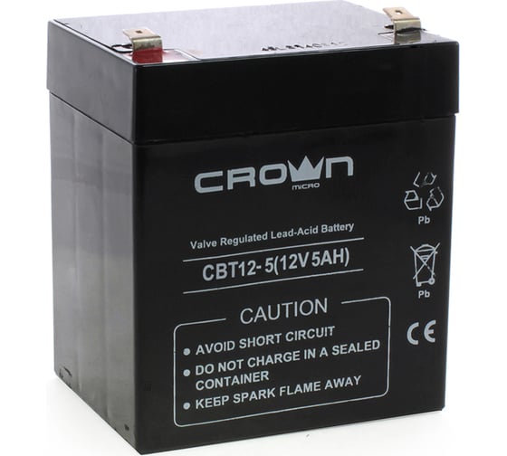 Аккумулятор  СВТ-12-5 (5.0 Ач; 12 В) CROWN CM000001652