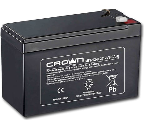 Аккумулятор CBT-12-9.2 (9.2 Ач; 12 В) CROWN CM000001678