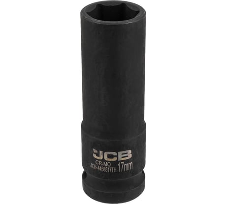 Головка ударная глубокая тонкостенная 6-гранная JCB 17 мм, 1/2DR JCB-4458517TH(59528)