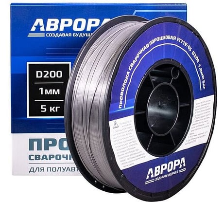 Проволока порошковая Aurora E71T-GS d.1.0 мм, 5.0кг, D200, NO GAS 39780