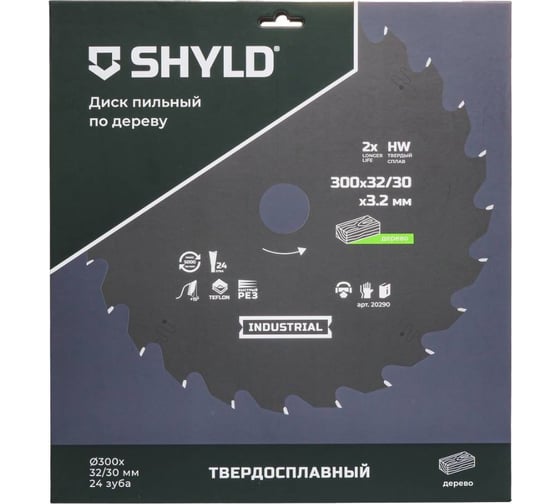 Пильный диск SHYLD по дереву твердосплавный 300x32/30 мм, 24 зуба 6692479