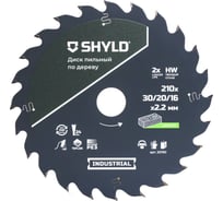 Пильный диск SHYLD по дереву твердосплавный 210x30/20/16 мм, 24 зуба 6692470