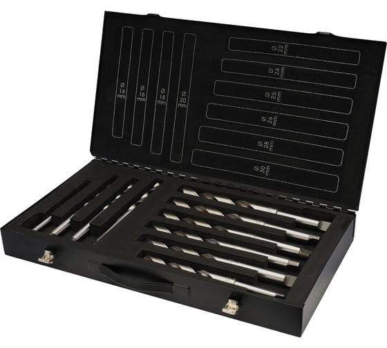Набор сверл по металлу к/х H-Tools серия PRO 14-30 мм, HSSE-Co5, DIN345, 10 шт 204002EHT 1
