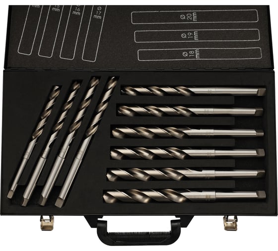 Набор сверл по металлу к/х H-Tools серия PRO 14-23 мм, HSSE-Co5, DIN345, 10 шт 204001EHT