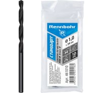 Сверло по металлу RENNBOHR BASIC PROM 1.0x34 мм, HSS-R, 10шт/уп 461010