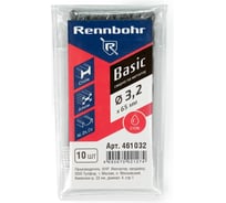 Сверло по металлу RENNBOHR BASIC PROM 3.2x65 мм, HSS-R, 10шт/уп 461032