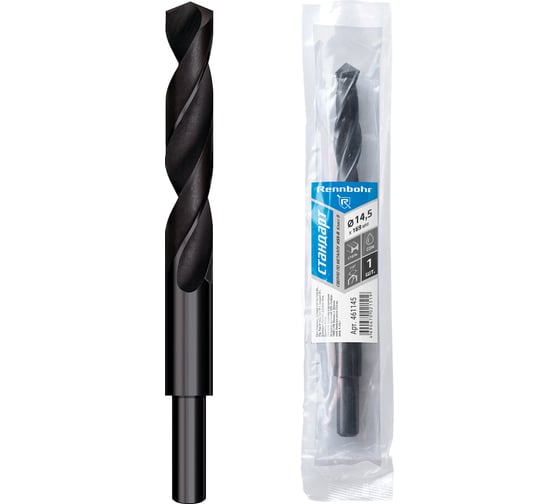 Сверло по металлу RENNBOHR BASIC PROM 14.5x169 мм, хв-к 12 мм, HSS-R, 1 шт/уп 461145