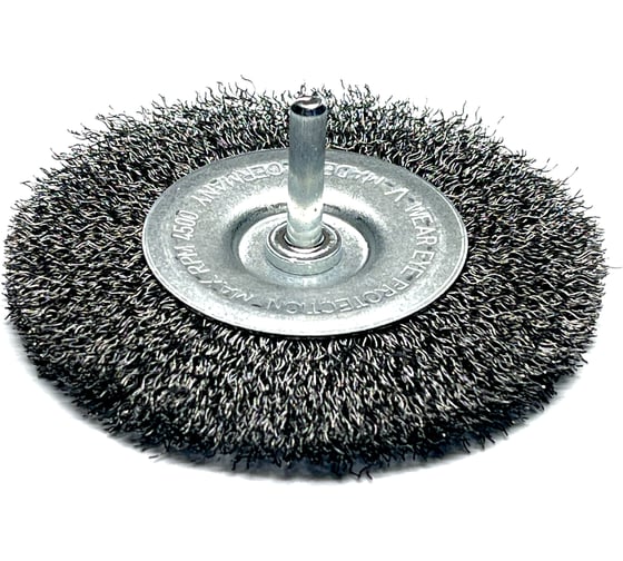 Щетка диск гофрированная Lessmann 100х10х0.25 мм, хвост-к 6 мм 410152 1