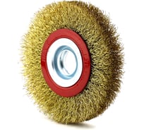 Щетка дисковая ОСБОРН Д100х16х20, ворс гофр латунир-я сталь 0.30, код 9-058 FW-LBS1