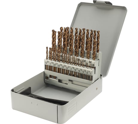 Набор сверл по металлу H-Tools 1-5.9 мм, 50 шт, DIN338, HSSE-Co5, 135град 08347400