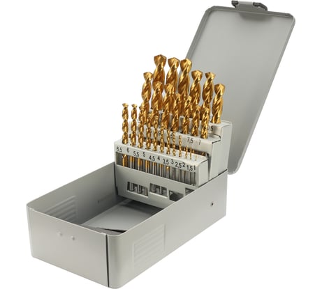 Набор сверл по металлу H-Tools 1-13 мм, 25 шт, DIN338, HSSE-Co8 TiN, 135град 08351300