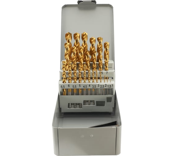 Набор сверл по металлу H-Tools 1-13 мм, 25 шт, DIN338, HSSE-Co8 TiN, 135град 08351300