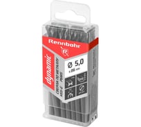 Сверло по металлу RENNBOHR DYNAMIC PROM 5.0x86 мм, HSS-G, P6M5, 20 шт/уп 666050