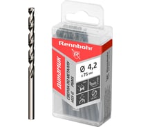 Сверло по металлу RENNBOHR DYNAMIC PROM 4.2x75 мм, HSS-G, P6M5, 20 шт/уп 666042