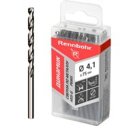 Сверло по металлу RENNBOHR DYNAMIC PROM 4.1x75 мм, HSS-G, P6M5, 20 шт/уп 666041