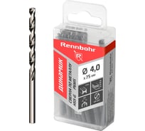 Сверло по металлу RENNBOHR DYNAMIC PROM 4.0x75 мм, HSS-G, P6M5, 20 шт/уп 666040