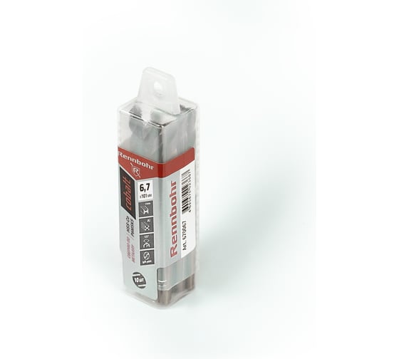 Сверло по металлу RENNBOHR COBALT PROM 6.7x101 мм, HSS-Co, Р6М5К5, 10 шт/уп 670067 1