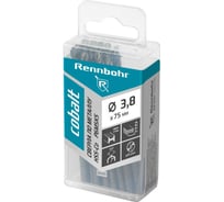 Сверло по металлу RENNBOHR COBALT PROM 3.8x75 мм, HSS-Co, Р6М5К5, 20 шт/уп 671038