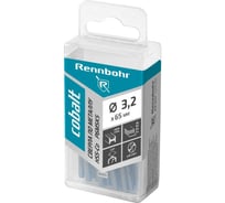 Сверло по металлу RENNBOHR COBALT PROM 3.2x65 мм, HSS-Co, Р6М5К5, 20 шт/уп 671032