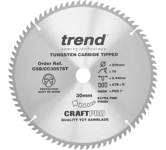 Пильный диск 305 мм  78 зубьев TREND CSB/CC30578T