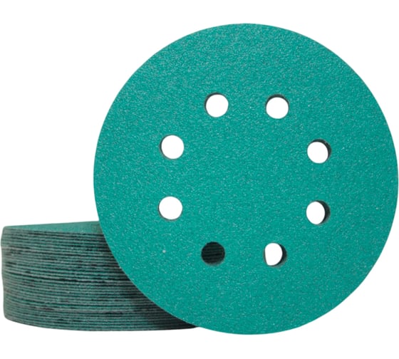Круги шлифовальные CERAMAX GREEN FILM 125 мм, 8 отверстий, P400, 50 шт 1CRX0372