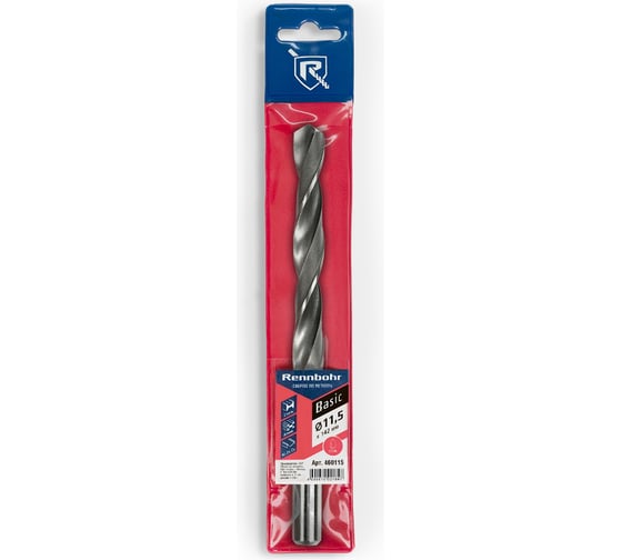 Сверло по металлу Rennbohr BASIC 11.5x142 мм, HSS-R, 1 шт/уп 460115 1