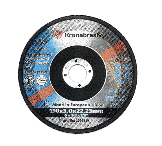Диск отрезной KRONABRASIV 150х3.0х22.23, 5шт сталь+нерж 209352K
