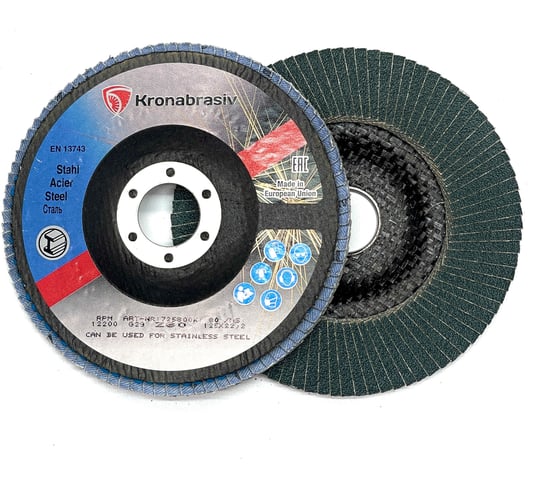 Круг лепестковый торцевой KRONABRASIV Typ G28 125х22.23 Z80 725 800К 1