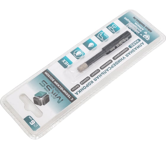 Коронка алмазная универсальная MKSS Toolbox KS2804 HARD W 6мм HEX MKSS KS28040006