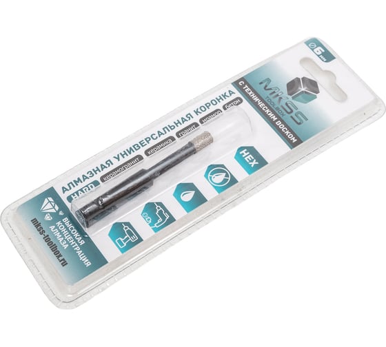 Коронка алмазная универсальная MKSS Toolbox KS2804 HARD W 6мм HEX MKSS KS28040006