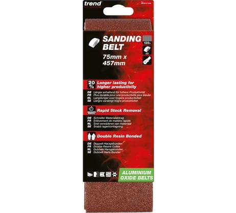 Шлифовальная лента (3 шт, 75 X 457 мм, зерно 120) TREND AB/B75/120A